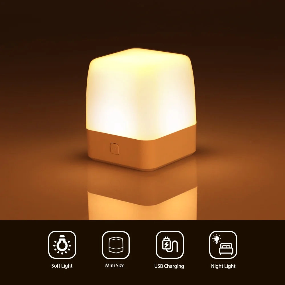 Small Night Light for Kids, Led Dimmable Bedside Lamps Light for Bedroom, Baby, Nursery, Sleeping, 2 Lighting