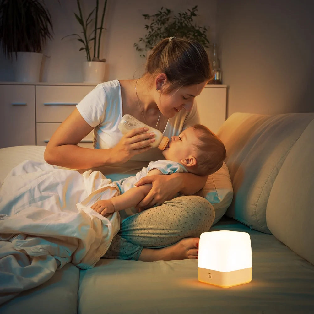 Small Night Light for Kids, Led Dimmable Bedside Lamps Light for Bedroom, Baby, Nursery, Sleeping, 2 Lighting
