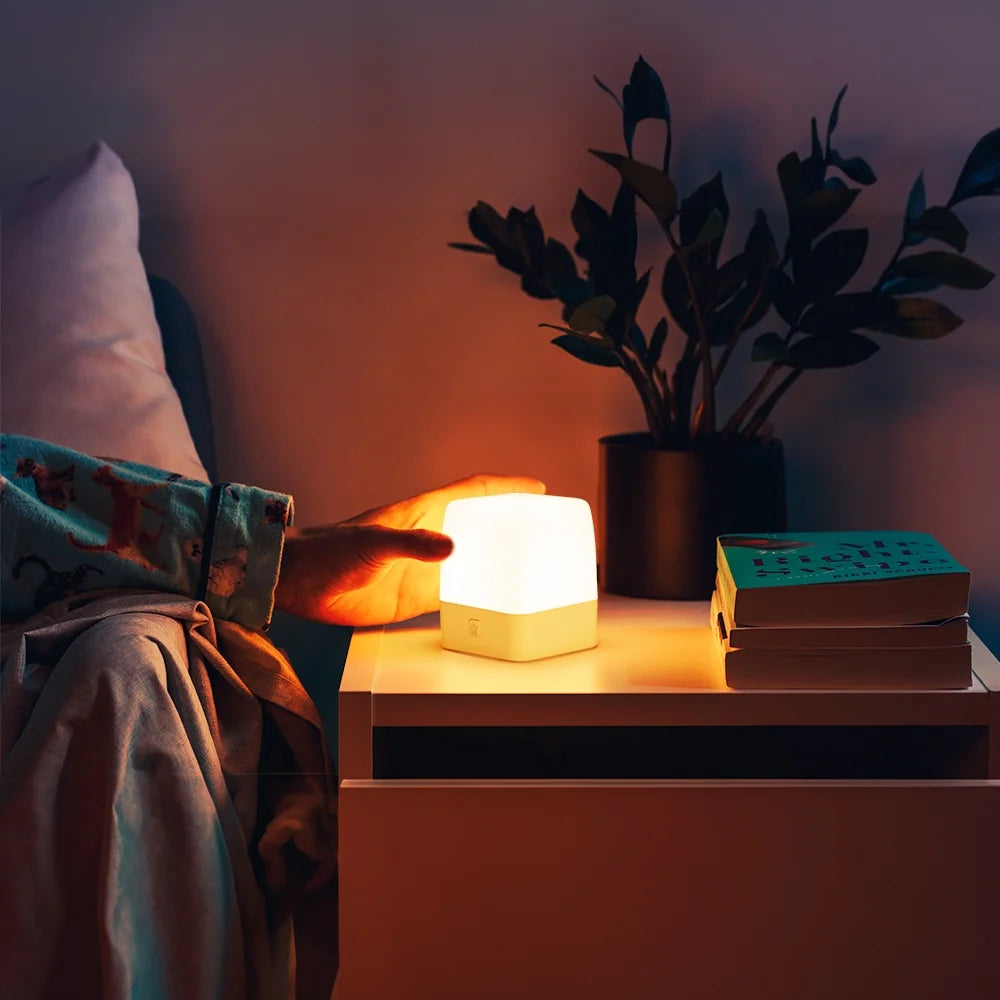 Small Night Light for Kids, Led Dimmable Bedside Lamps Light for Bedroom, Baby, Nursery, Sleeping, 2 Lighting