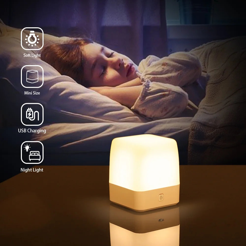 Small Night Light for Kids, Led Dimmable Bedside Lamps Light for Bedroom, Baby, Nursery, Sleeping, 2 Lighting