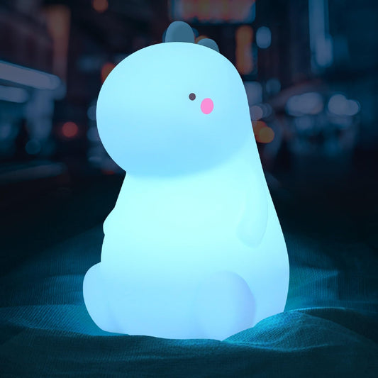 Dinosaur Night Light for Kids, Cute Color Changing Silicone Baby Night Light with Touch Sensor, Portable Rechargeable LED Bedside Nursery Lamp for Toddler'S Room, Gifts for Boys Girls, Green